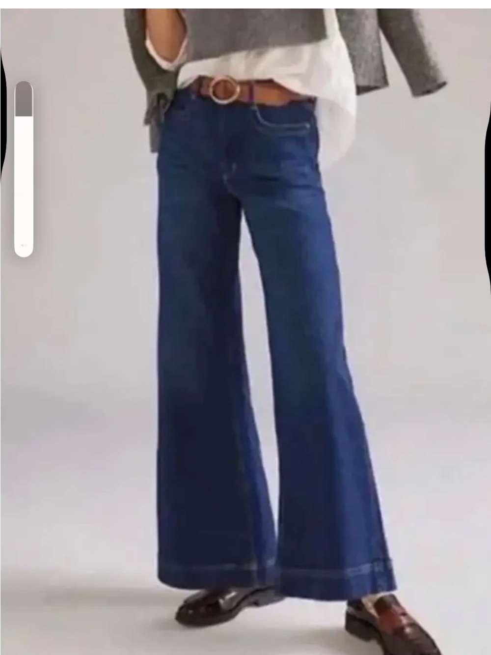 Maeve “The Jada” by Anthropologie Dark Blue High-Rise Wide-Leg Jeans